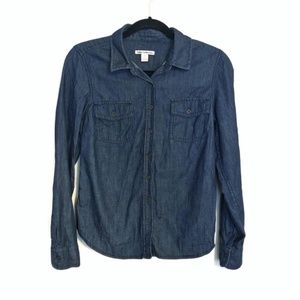 Dalia Collection Dark Wash Denim Button Front Shirt